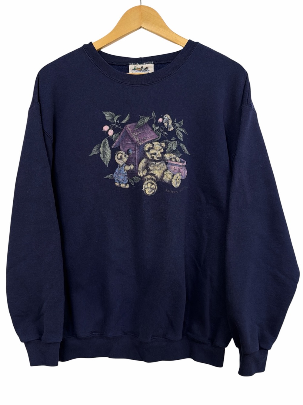 Vintage Northern Reflections Teddy Bear Birdhouse Sweatshirt L